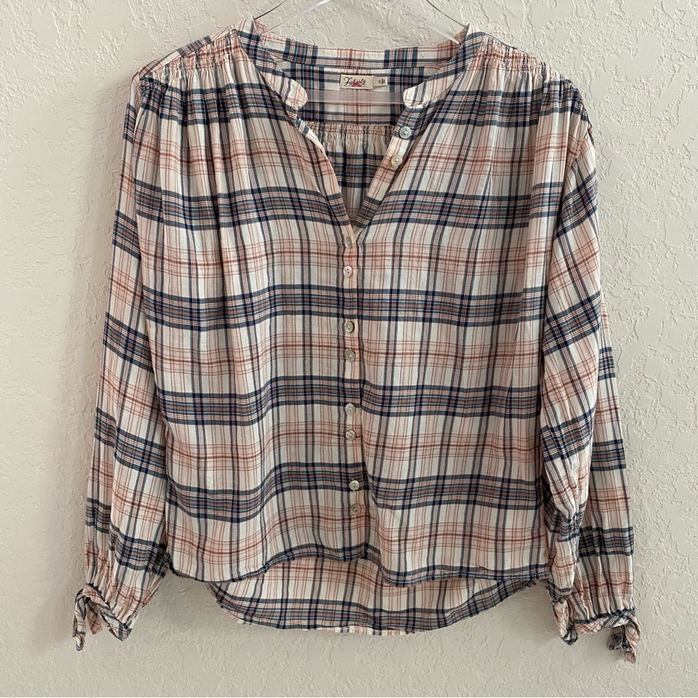 Faherty Everleigh Plaid Button Down In Cream Elli… - image 5